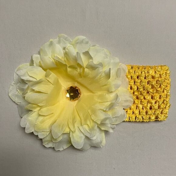 Yellow Flower Headband Baby Girl Stretchy Elastic Hairpiece Toddler Daisy Photos - Picture 2 of 9